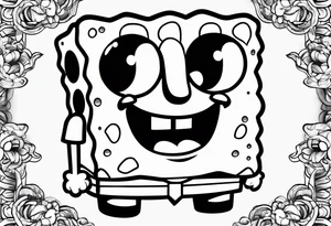 SpongeBob hanging with stone cold tattoo idea