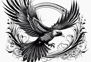 Phoenix bird flying sideways and fading away

, tattoo idea