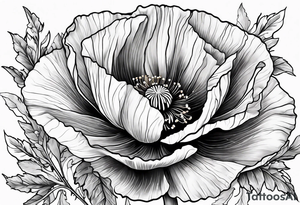 Poppy flower tattoo idea