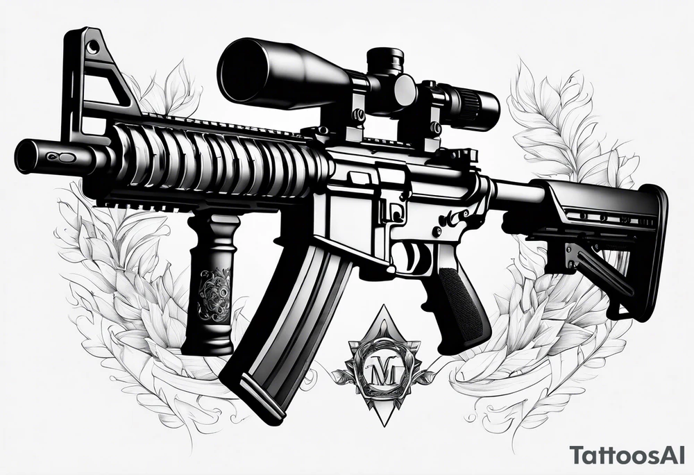 m4 rifle tattoo idea
