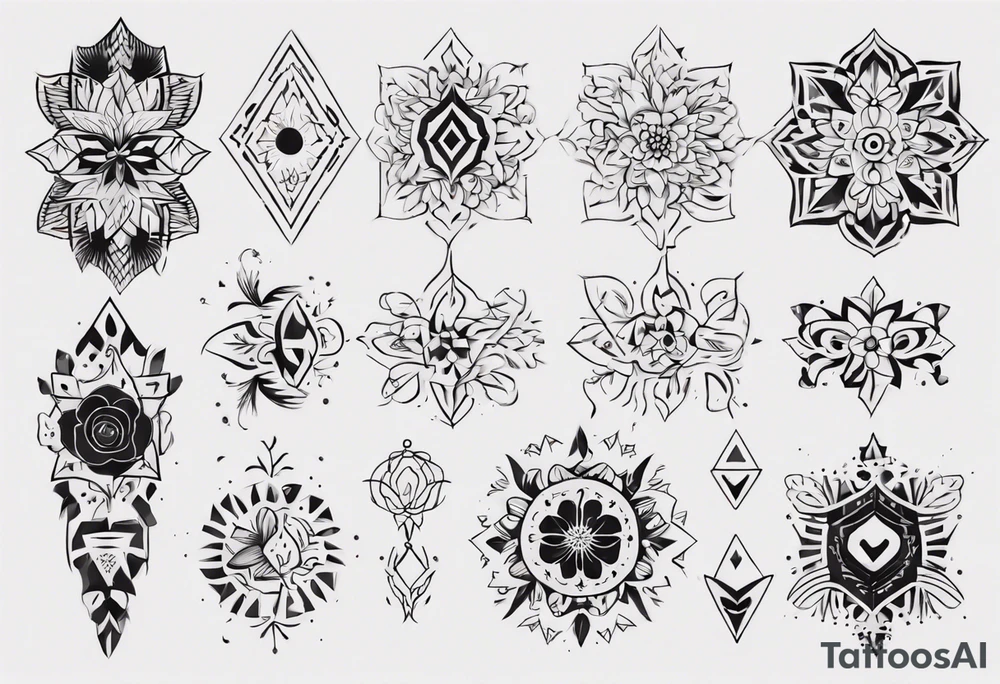 Minimalist Ornemental traditional henne indie tattoo idea
