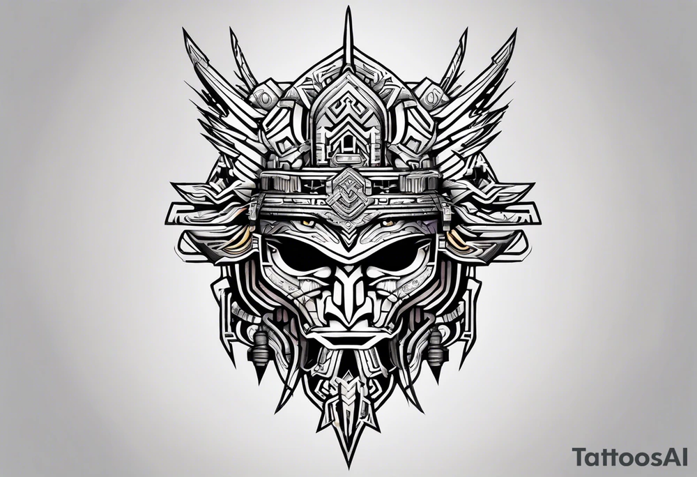 cyberpunk themed enki symbol tattoo idea
