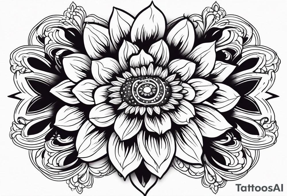 Galaxy with an Indian blanket flower tattoo idea