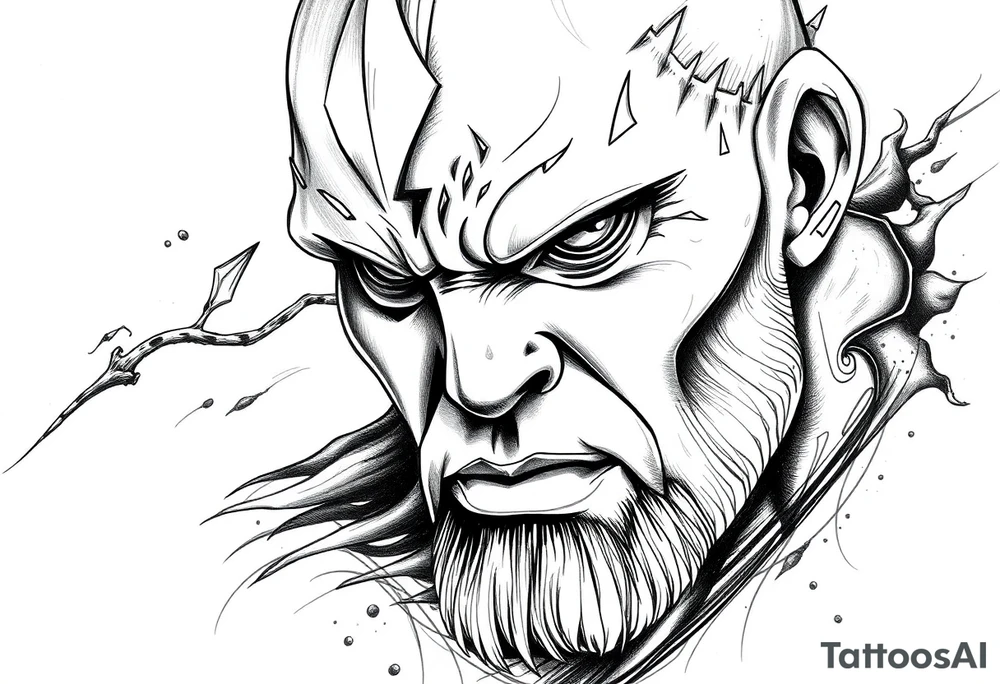 thanos with infinity gaulet tattoo idea