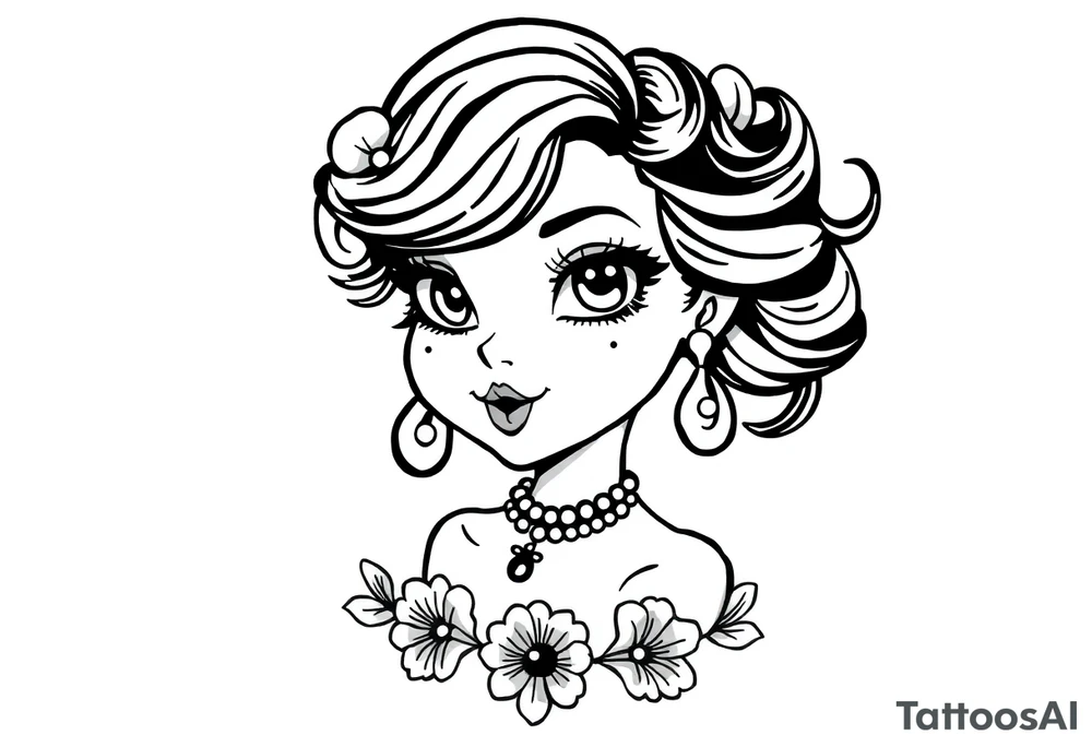 Chicano style girl tattoo idea