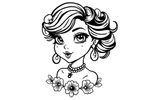 Chicano style girl tattoo idea