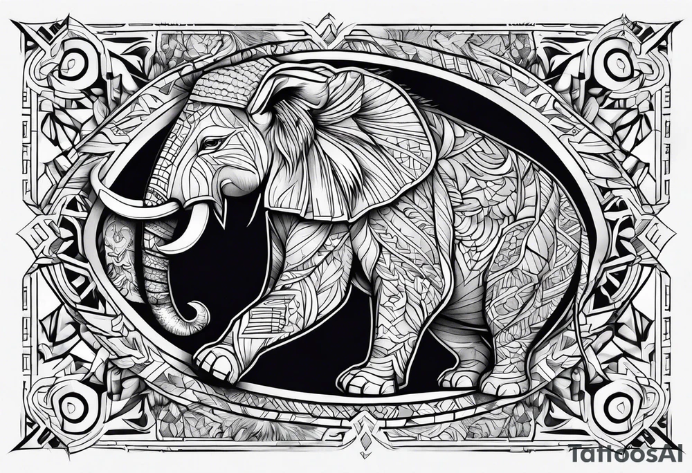 big back tattoo animal fight tattoo idea