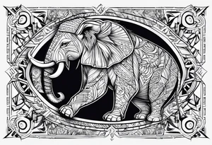 big back tattoo animal fight tattoo idea