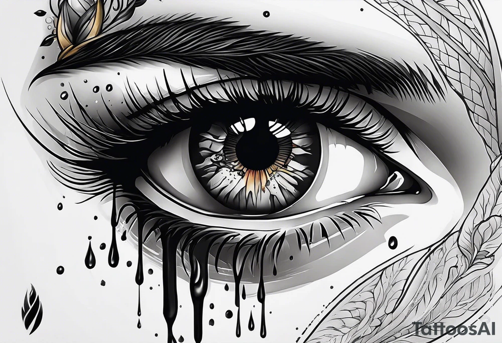 a crying eye tattoo idea