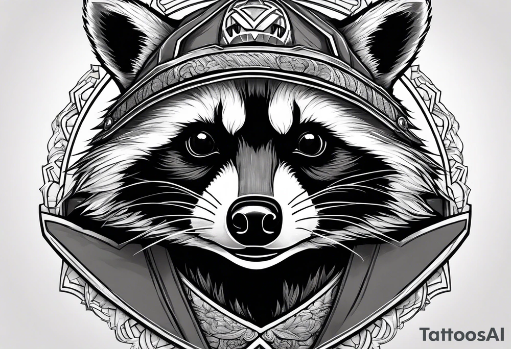raccoon wearing a Superman t-shirt tattoo idea