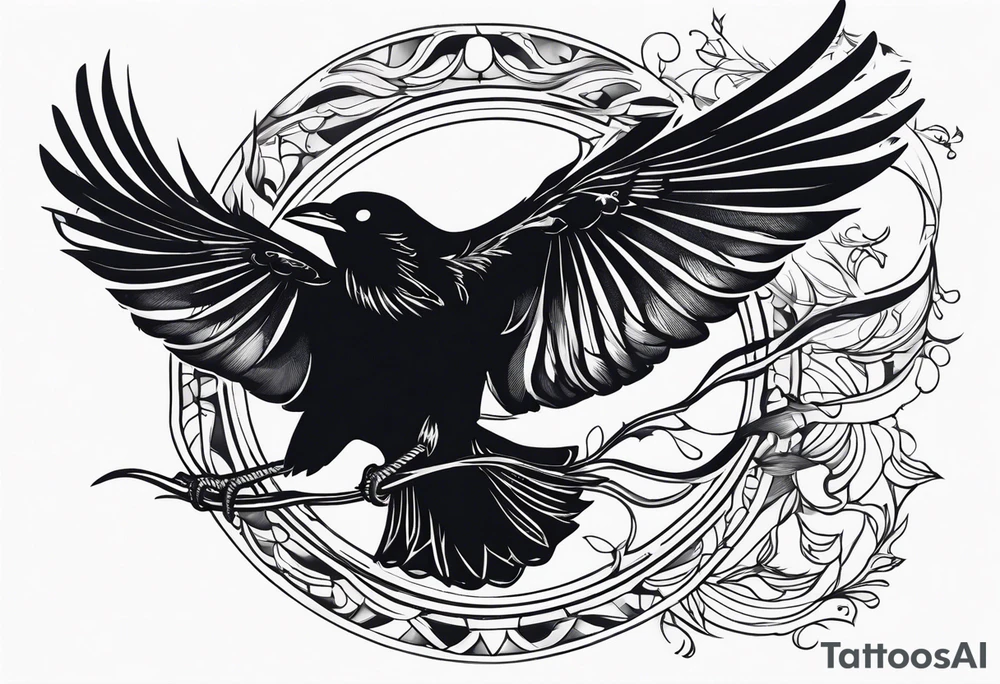ravens in flight tattoo idea