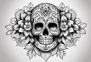 Sugar skull tattoo idea