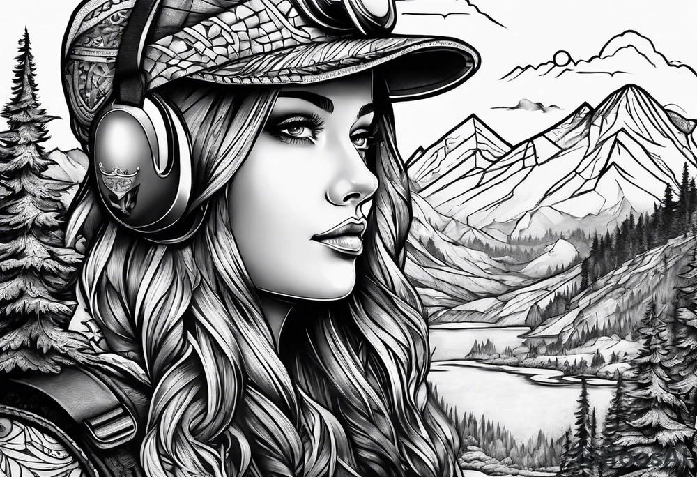 Backpacking and hiking tattoo idea