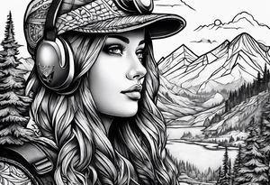 Backpacking and hiking tattoo idea