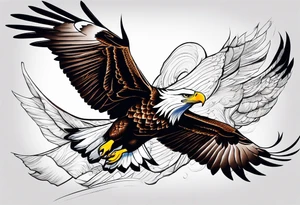 eagle catching prey tattoo idea