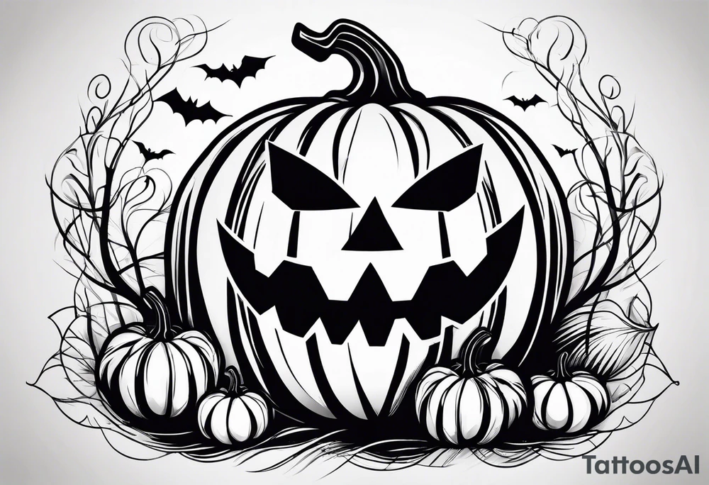 scary pumpkins tattoo idea