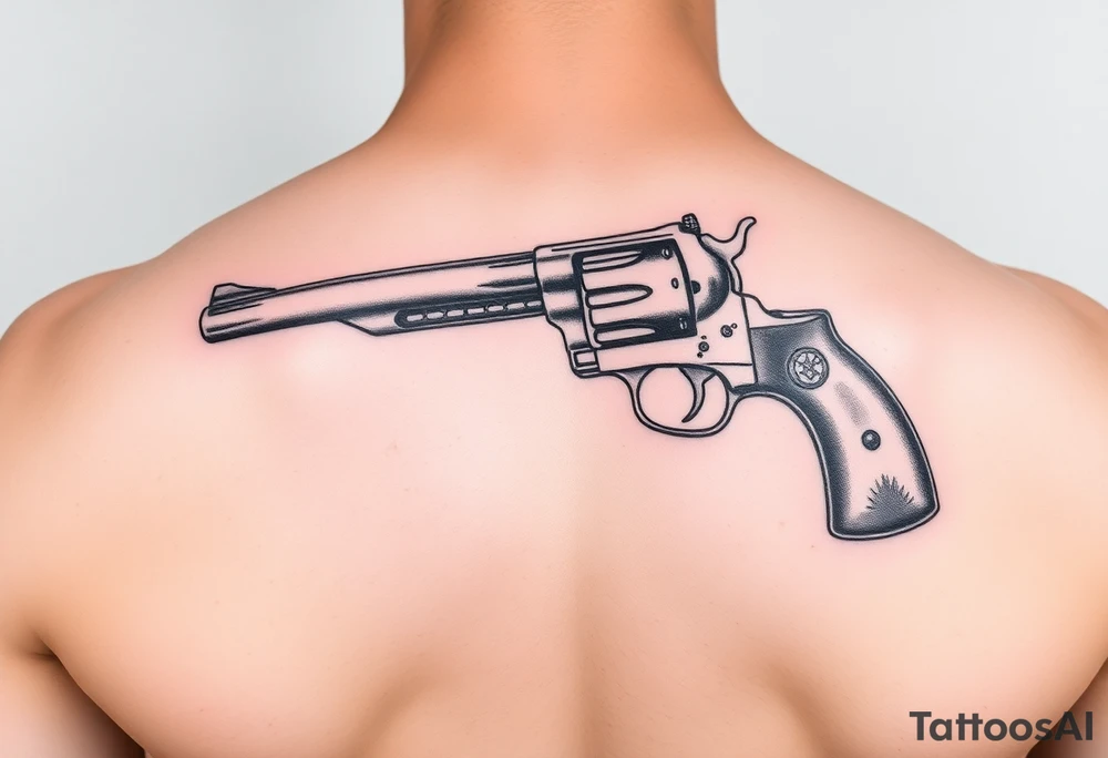 a reversed revolver tattoo idea