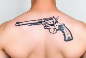 a reversed revolver tattoo idea