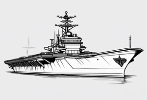 aircraft carrier front view tattoo idea