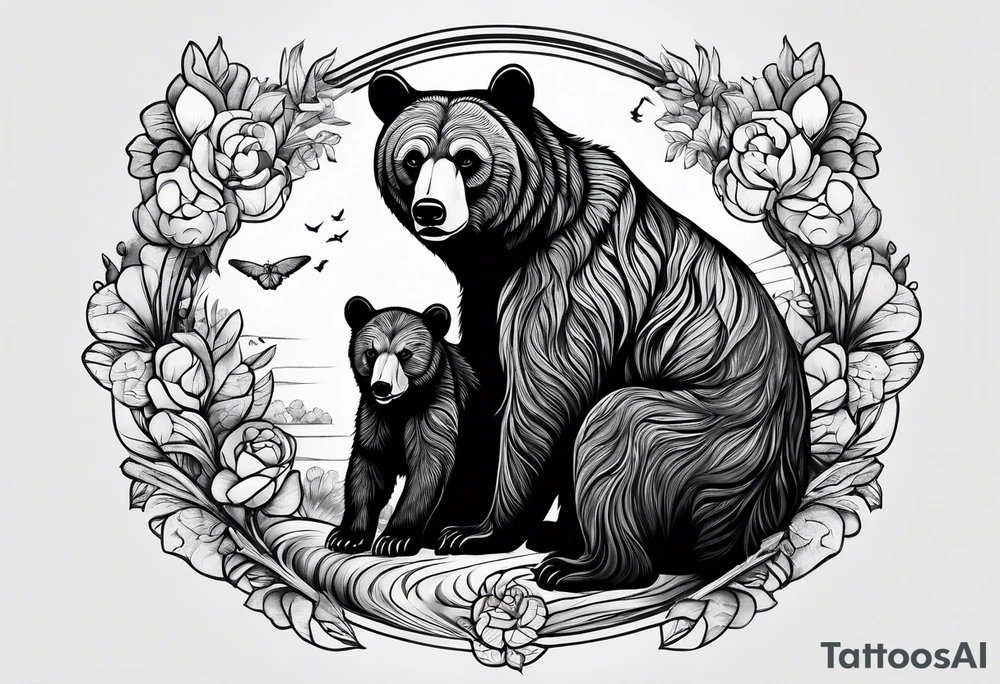 mamma bear and cub tattoo idea