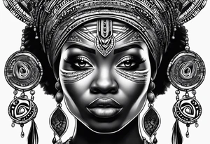 African tribal woman tattoo idea