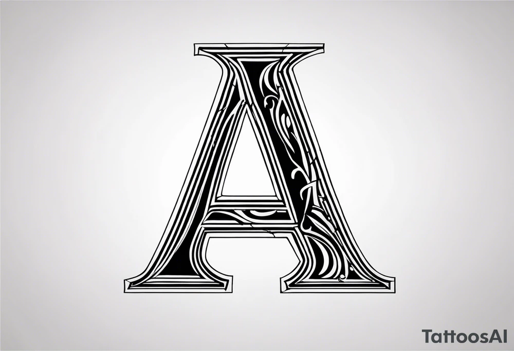 the letters A R tattoo idea