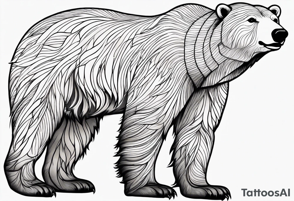 Polar bear in a minimalist but masculine 
 way tattoo idea
