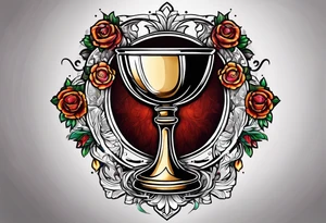 chalice surrounded by halo tattoo idea