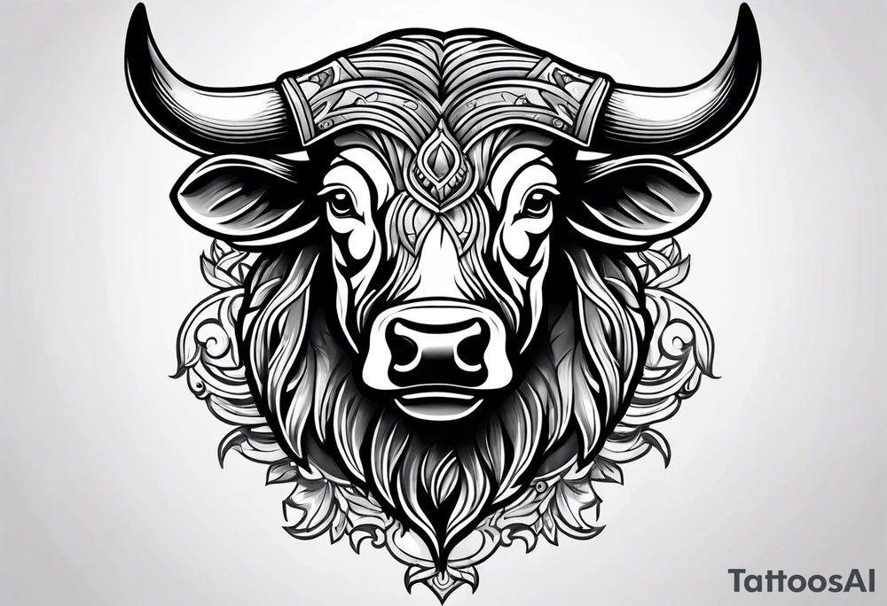 half bull tattoo idea