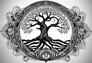 tree of life, infinity, chakras, lotus, mandala tattoo idea