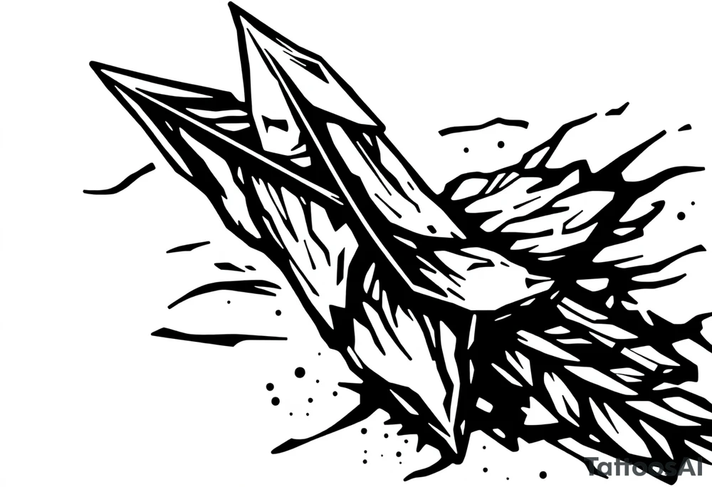 an arrow that look down tattoo idea