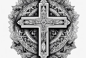 Humble wisdom caring cross detailed tattoo idea