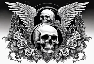 angel of death killing skull by his sword tattoo idea