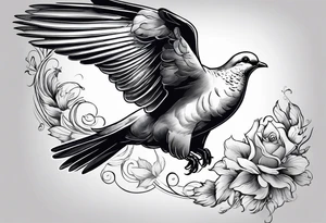 a dove flying to a sitting dove tattoo idea