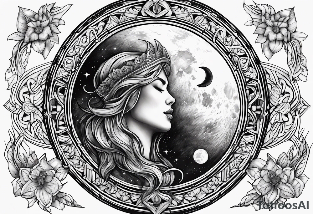 sacred moon tattoo idea