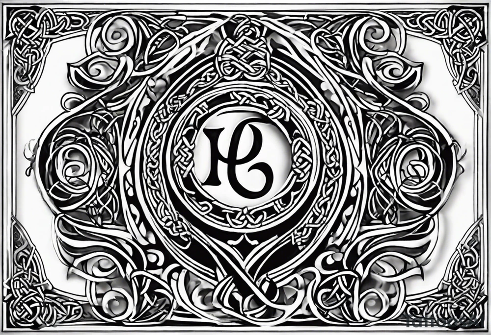 Celtic styling, anchor, bass clef note, treble clef note, dog paw print, half sleeve, forearm tattoo idea
