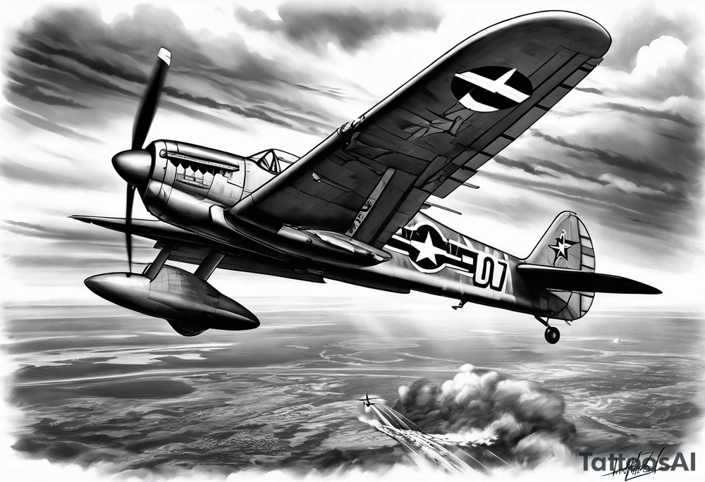 Red Tails African American Air Force sleeve tattoo idea