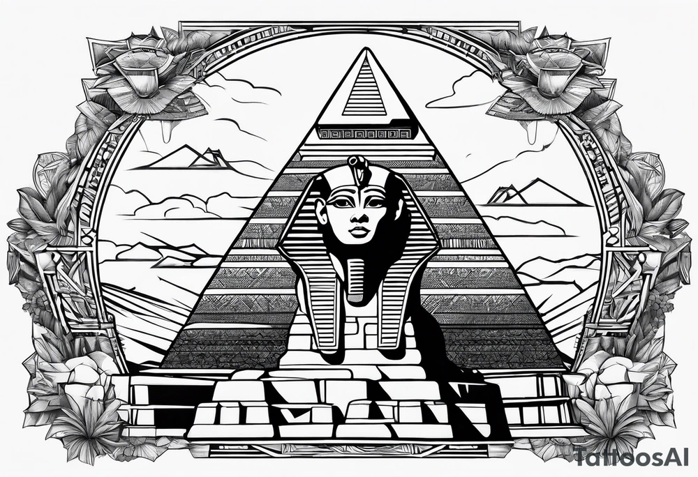 The Egyptian Sphinx destroying the pyramids tattoo idea