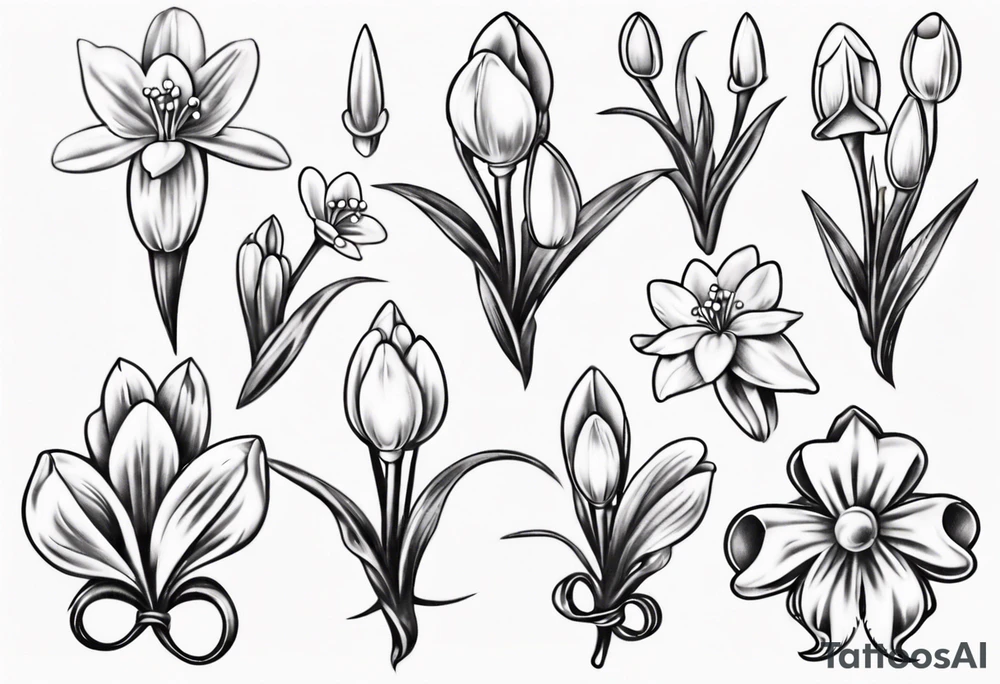 Snowdrop and bow tattoo idea