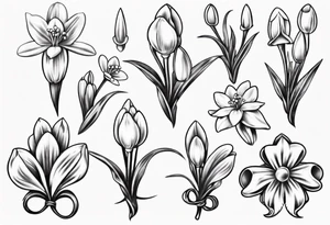 Snowdrop and bow tattoo idea