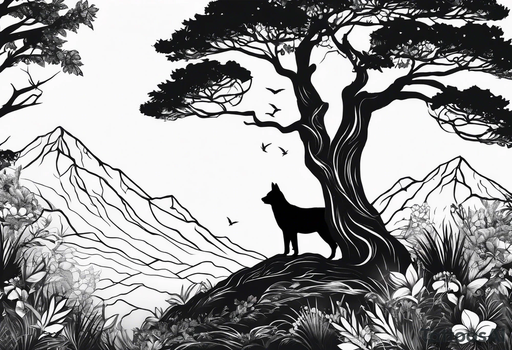 Bäume silhouette tattoo idea