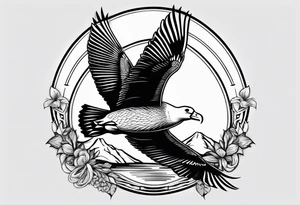 flying giant albatross symmetrical tattoo idea