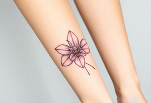 A lotus and orchid combination in soft pastel tones tattoo idea