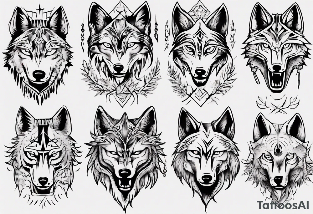 wolf dance tattoo idea
