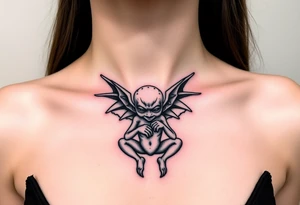 Tiny goblin with wings tattoo idea