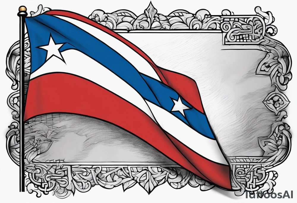 puerto ricos flag , make it look deep and detailed tattoo idea