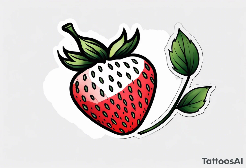 Single Strawberry tattoo idea