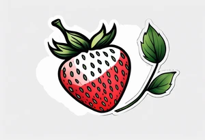 Single Strawberry tattoo idea
