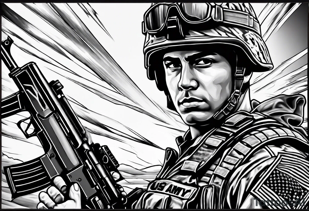 Us army soldier electrical tattoo idea