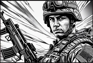 Us army soldier electrical tattoo idea